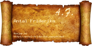 Antal Friderika névjegykártya