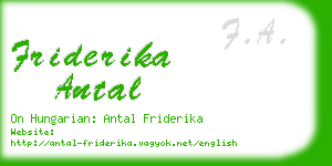 friderika antal business card